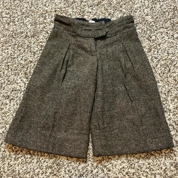 Neige from Paris wide Leg Crop Trousers Tweed Pleated Black & beige - Picture 9 of 9